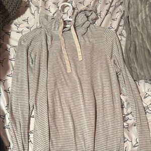 Striped Hoodie with Drawstrings